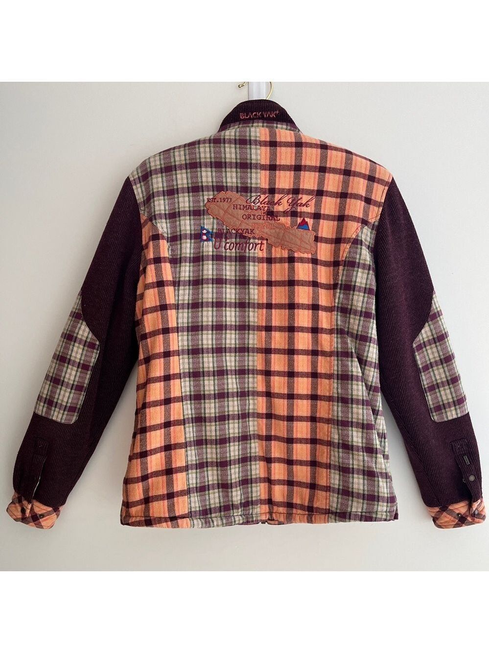 BLACK YAK Zip Front Flannel & Knit Exterior Fuzzy Cozy Fleece Interior Apres Ski - Picture 4 of 17